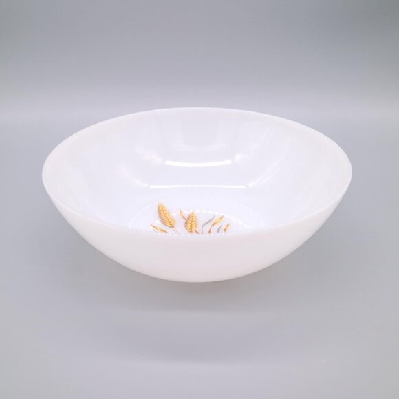 Anchor Hocking Fire King Vintage Golden Wheat Milk Glass 8" Serving Bowl - Picture 1 of 5